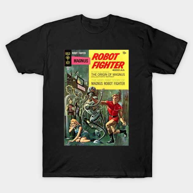 Gold Key Magnus Robot Fighter Comic Book Cover T-Shirt by Creative Bedouin